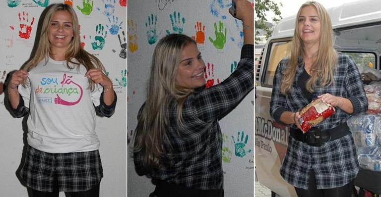 Milene Domingues entrega alimentos em São Paulo - Celso Akin/AgNews