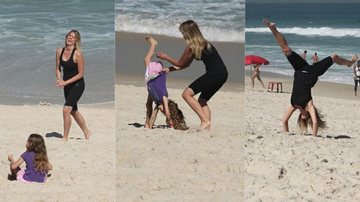 Susana Werner brinca com o filha na praia - PhotoRioNews/Marcos Ferreira