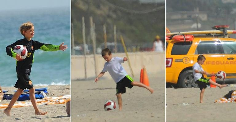 Filhos de David Beckham jogam bola em Los Angeles - CityFiles