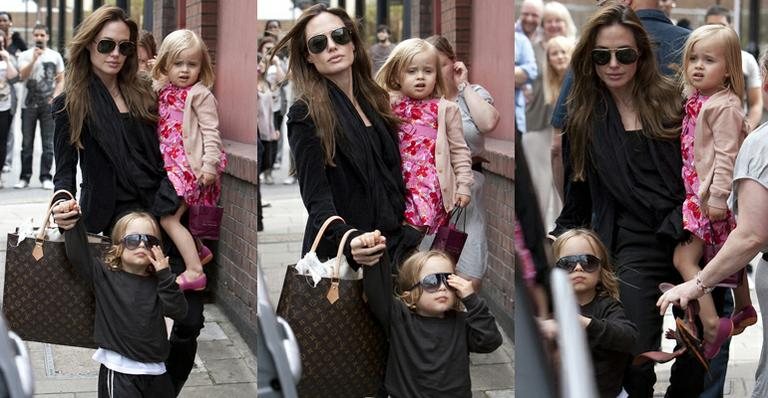 Angelina Jolie passeia com Vivienne e Knonx - CityFiles