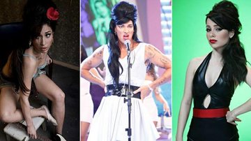 Giselle Itié, Rodrigo Faro e Sandy já imitaram Amy Winehouse - Hanna Jatobá/ Edu Moraes / Divulgação