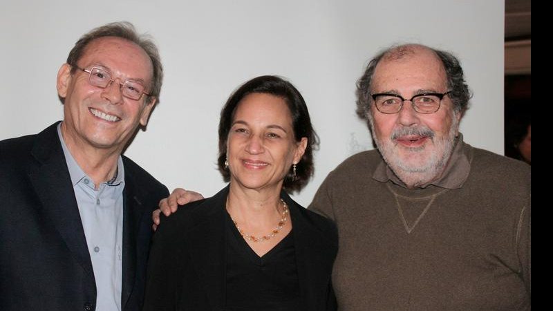 O ator José Wilker, Paula Richaid e o cineasta Cacá Diegues no lançamento do Douro Film Harvest, no Rio.