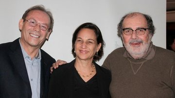 O ator José Wilker, Paula Richaid e o cineasta Cacá Diegues no lançamento do Douro Film Harvest, no Rio.