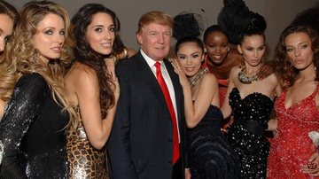 Misses em sessão de fotos em Nova York, Estados Unidos, com Donald Trump - Getty Images