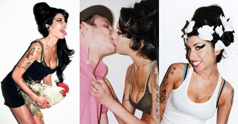 Amy Winehouse em diferentes poses no estúdio do fotógrafo Terry Richardson, em 2007 - Terry Richardson/Reprodução Blog Oficial