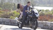 Norma e Léo em passeio romântico de moto - Adilson Lucas/AgNews