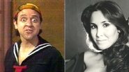 Carlos Villagrán, como Quico em 'Chaves', e Florinda Meza, a Dona Florinda do seriado mexicano - Fotomontagem
