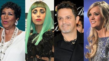Aretha Franklin, Lady Gaga, Alejandro Sanz e Carrie Underwood - Getty Images