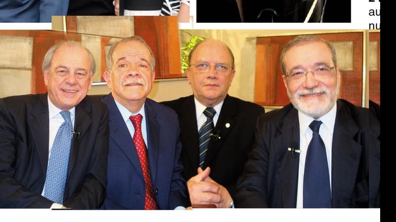 Ruy Altenfelder (3º da esq. p/ dir.) recebe João Carlos Basilio da Silva, Arnaldo Madeira e Everardo Maciel na atração da TVA e Net, na capital paulista.