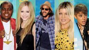 Sean Kingston, Avril Lavigne, Ashton Kutcher, Fergie e Justin Bieber no Teen Choice Awards 2011 - Getty Images