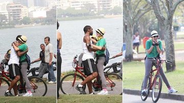 Lázaro Ramos e Bruna Linzmeyer gravam cenas de ‘Insensato Coração’ na Lagoa Rodrigo de Freitas - Wallace Barbosa/AgNews