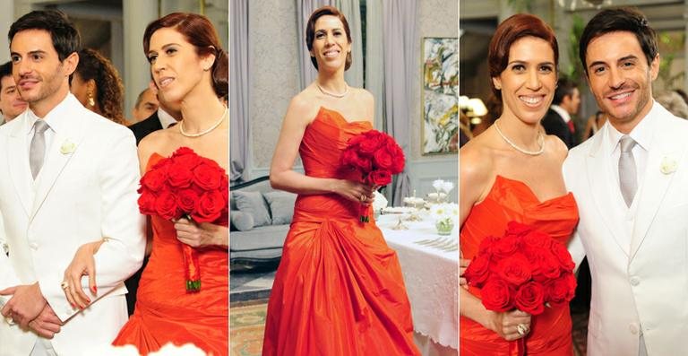 Bibi arrasa com vestido de noiva vermelho - Divulgação/TV Globo