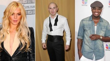 Lindsay Lohan, Pitbull e Ne-Yo - Getty Images