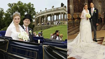 Os príncipes Georg Friedrich Ferdinand, da Prússia, e Sophie Johanna Maria, de Isenburg, na boda para 370 convidados. Os noivos na carruagem real. - Andreas Rentz