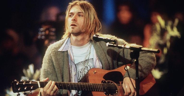 Kurt Cobain durante gravação do Acústico MTV, em 1993 - Getty Images
