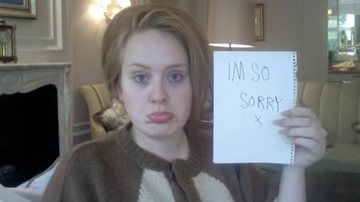 Adele cancela shows e pede desculpas - Reprodução Site Oficial