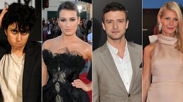 Lady Gaga, Lea Michelle (a Rachel, de Glee), Justin Timberlake e Gwyneth Paltrow - Getty Images