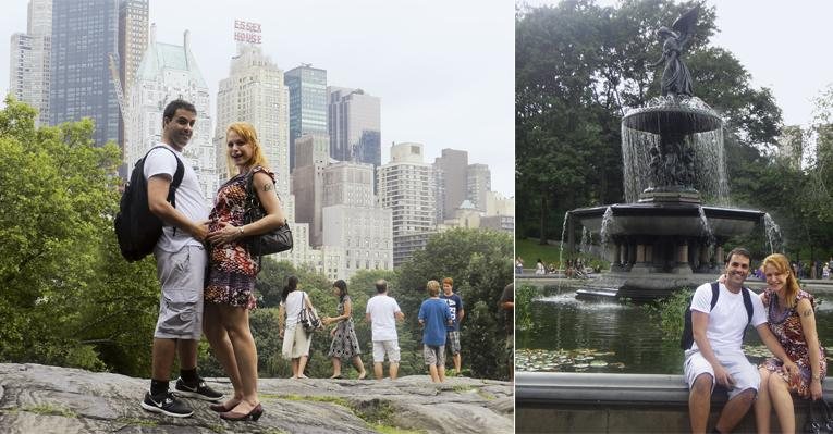 Grávida de seis meses, Babi celebra o belo momento com o analista de sistemas Felipe Corrêa em pleno Central Park. Os dois, que foram namorados de infância, se reencontram 25 anos depois.