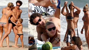 O casal Fiorella Matheis e Flávio Canto se divertiu na praia do Leblon na tarde deste sábado - J. Humberto/AgNews