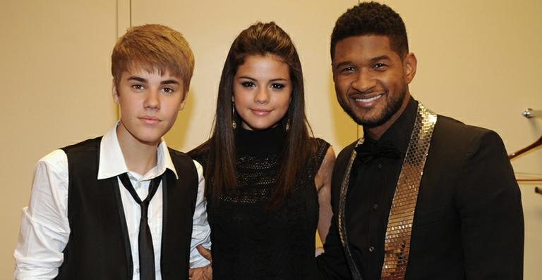 Justin Bieber, Selena Gomez e Usher Raymond - Getty Images