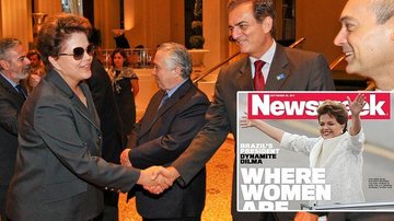 Dilma Rousseff e capa da 'Newsweek': visibilidade internacional - Roberto Stuckert Filho /Agencia Brasil e Reprodução