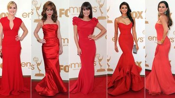 Estrelas apostam em longos da cor vermelha no Emmy Awards 2011 - Getty Images