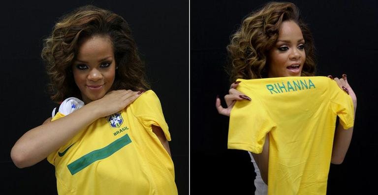 Rihanna ganha camisa do Brasil com seu nome - Divulgação