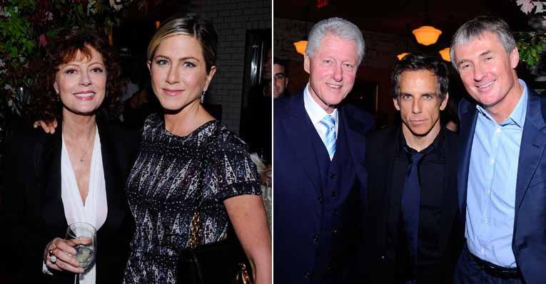 Susan Sarandon, Jennifer Aniston, Bill Clinton, Ben Stiller e David Zwirner - Getty Images