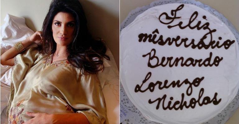 Isabella Fiorentino: bolo para 'mesaniversário' de dois meses dos trigêmeos - Reprodução
