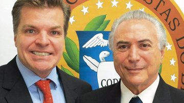 Carlos Bonetti entrevista o vice-presidente do Brasil, Michel Temer, para a atração da NET e TVA, em Brasília.