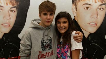 Giulia, filha de Flávia Alessandra e Marcos Paulo, conhece Justin Bieber em São Paulo - Reprodução / Twitter