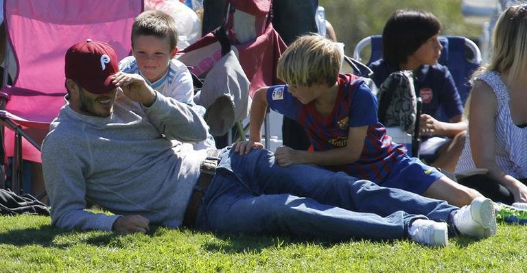 David Beckham com os filhos Romeo e Cruz - GrosbyGroup