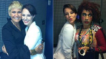 Paola Oliveira tira fotos com Xuxa Meneghel e a personagem Valéria, feita por Rodrigo Sant'Anna - Reprodução / Twitter