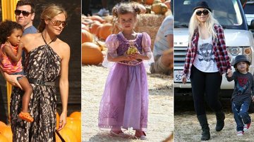 Heidi Klum com Lou Samuel; a filha de Jessica Alba, Honor Marie; e Christina Aguilera com Max - Splash News splashnews.com