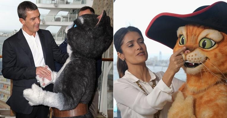 Antonio Banderas e Salma Hayek lançam 'Gato de Botas' - Getty Images