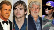 Mel Gibson, Ashton Kutcher, George Lucas e Lil' Wayne - Fotomontagem