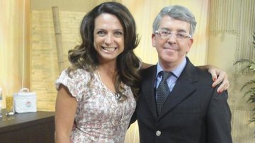 Claudia Tenório entrevista o dermatologista Cid Yazigi Sabbag para atração da Rede Vida, em São Paulo.