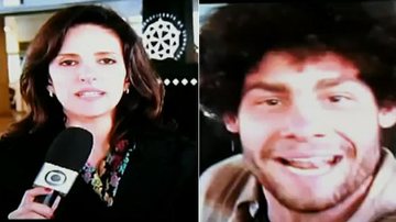 A repórter Monalisa Perrone foi empurrada por dois ao homens, ao vivo, quando iria apresentar notícias sobre o estado de saúde do ex-Presidente Luiz Inácio Lula da Silva no 'Jornal Hoje' - Reprodução