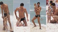 Victor Pecoraro brinca com a filha em praia carioca - Ag.News