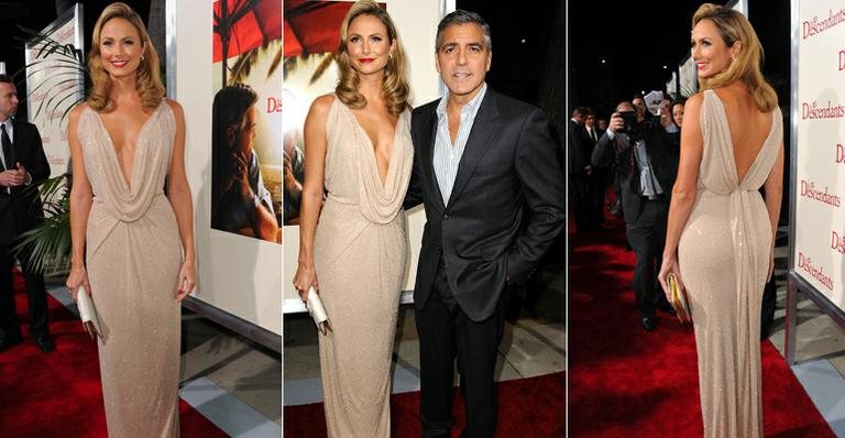 Stacy Keibler , namorada de George Clooney, ofusca o brilho de atrizes em première - Getty Images