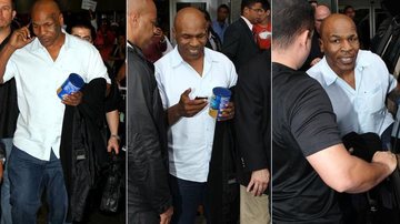 O ex-pugilista norte-americano Mike Tyson desembarcou, nesta quinta-feira, 17, no aeroporto internacional Antônio Carlos Jobim (Galeão) do Rio de Janeiro - Gabriel Reis e Delson Silva/AgNews