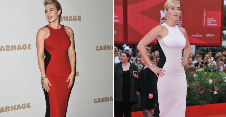 Kate Winslet: cores diferentes, mas o mesmo modelo de Stella McCartney - Getty Images