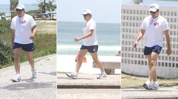 Ator Edson Celulari se exercita no sol carioca - Dilson Silva/AgNews
