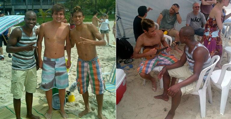 Neymar e Thiago se divertem em dia de folga - Reprodução/Twitter