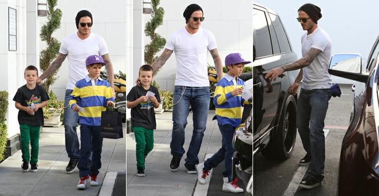 David Beckham faz compra com os filhos em pleno Black Friday - Reprodução/The Grosby Group