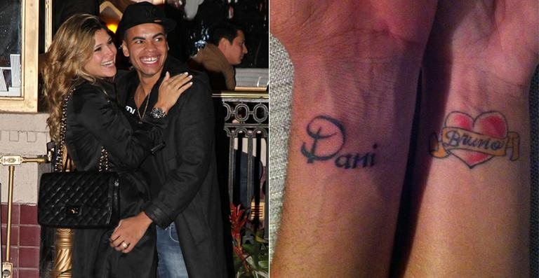 Dentinho faz tatuagem em homenagem à mulher, Danielle Souza - Manuela Scarpa / Photo Rio News; Reprodução/twitter