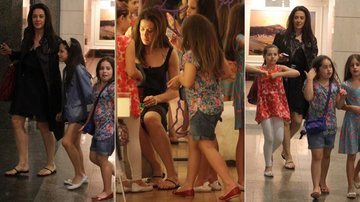 Claudia Raia leva filha e amiguinhas para passear no shopping - Marcus Pavão / AgNews