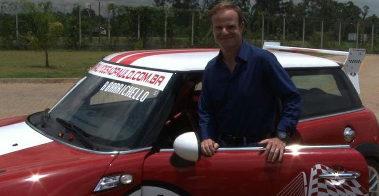 Rubens Barrichello após coletiva do Rally de São Paulo - Reprodução/TV CARAS