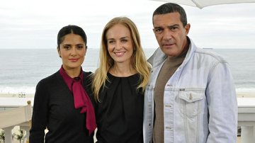 Salma Hayek, Angélica e Antonio Banderas - TV Globo / Estevam Avellar