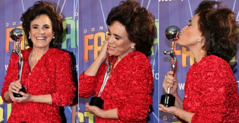 Regina Duarte ganha prêmio no Domingão do Faustão - Agnews e PhotoRionews